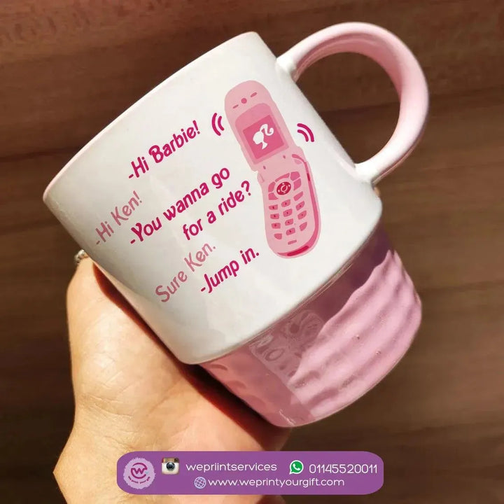 Ribbed Mug - Pink - Barbie - WE PRINT