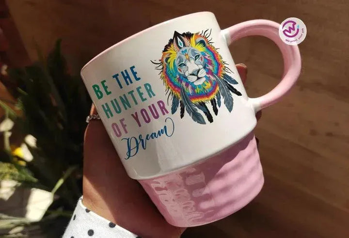 Ribbed Mug - Pink - Dream Catcher - WE PRINT