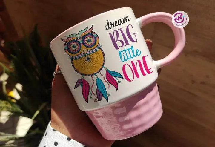 Ribbed Mug - Pink - Dream Catcher - WE PRINT