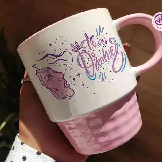 Ribbed Mug - Pink - Dream Catcher - WE PRINT