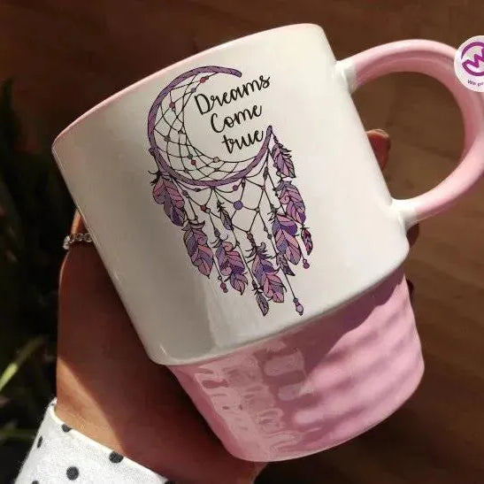 Ribbed Mug - Pink - Dream Catcher - WE PRINT