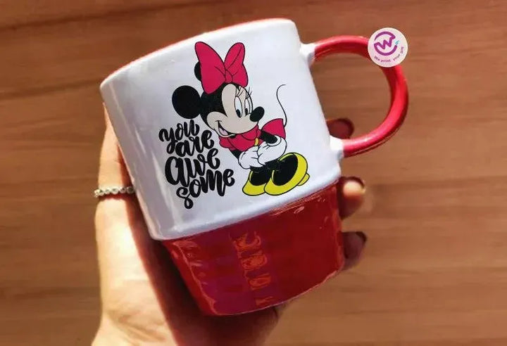 Ribbed Mug - Red - Minnie - WE PRINT