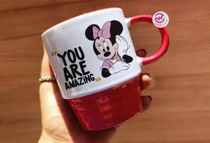 Ribbed Mug - Red - Minnie - WE PRINT