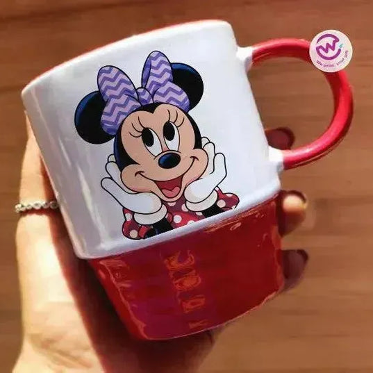 Ribbed Mug - Red - Minnie - WE PRINT