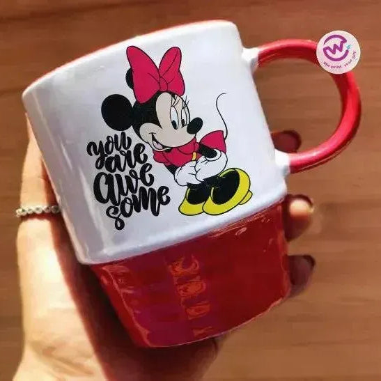 Ribbed Mug - Red - Minnie - WE PRINT