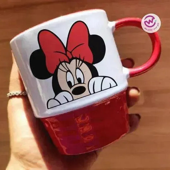 Ribbed Mug - Red - Minnie - WE PRINT