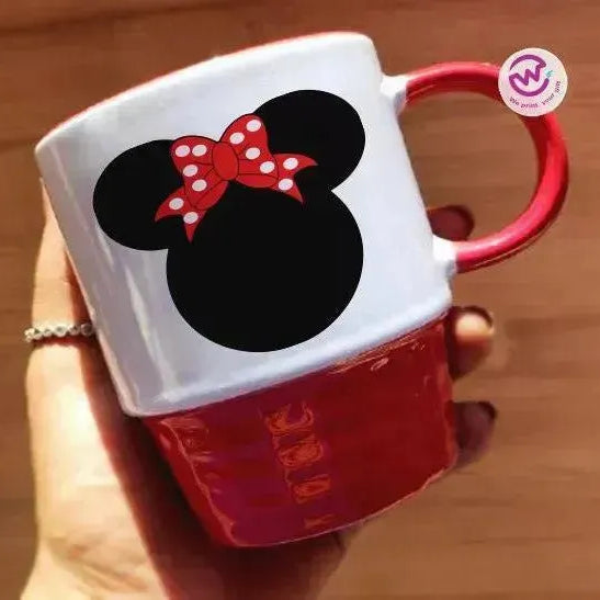 Ribbed Mug - Red - Minnie - WE PRINT