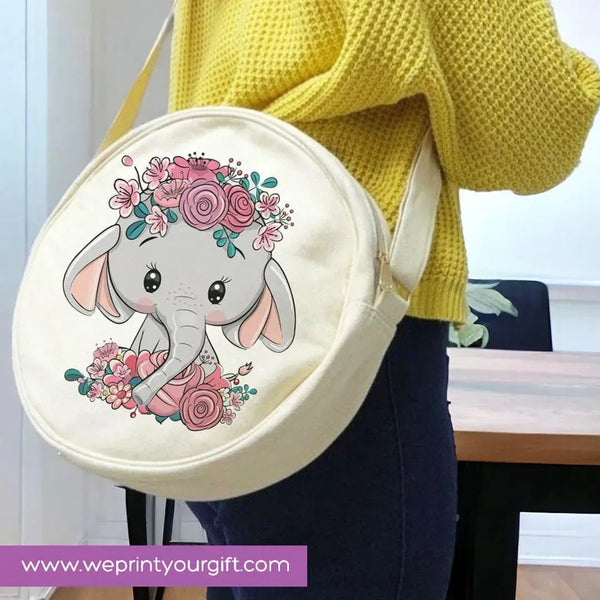 Round Bag -Cute Elephant - WE PRINT