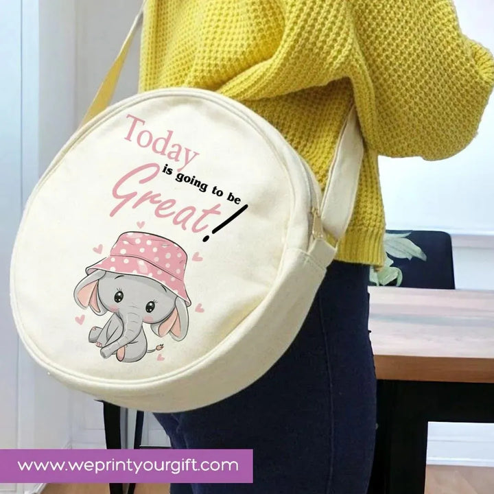 Round Bag -Cute Elephant - WE PRINT