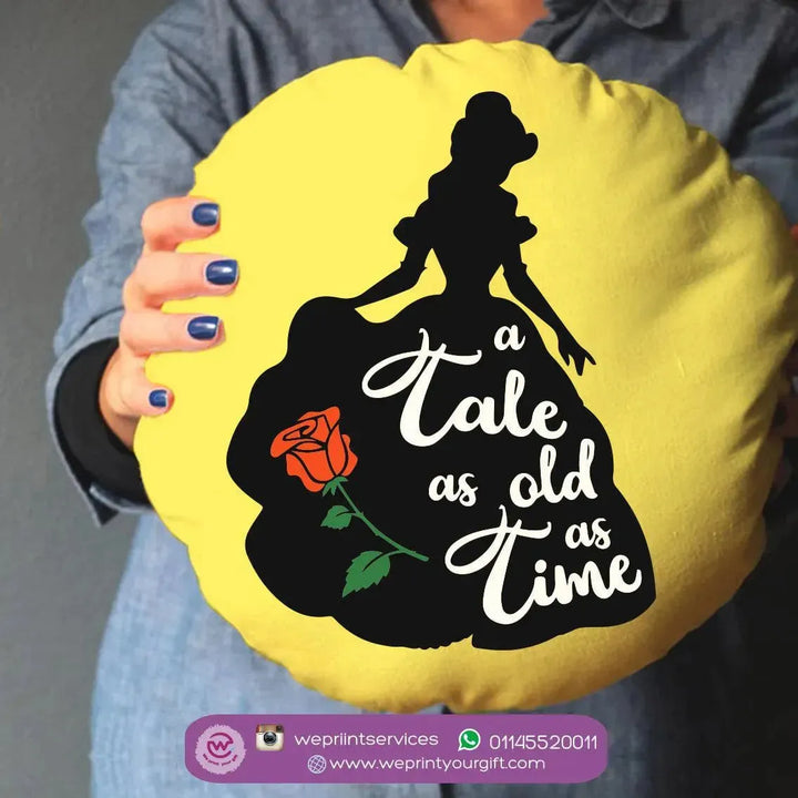 Round Cushion -Beauty And The Beast - WE PRINT