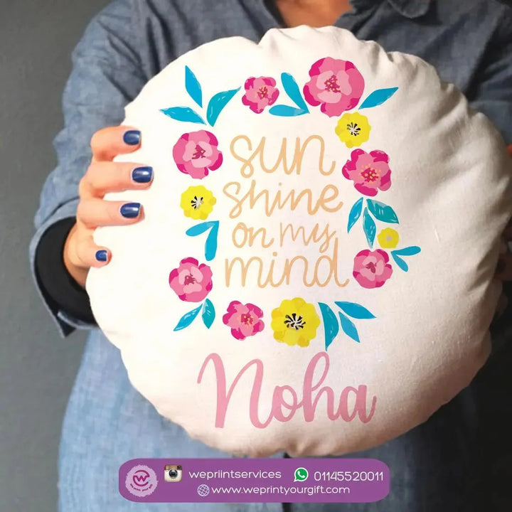 Round Cushion -Cotton -Floral - WE PRINT