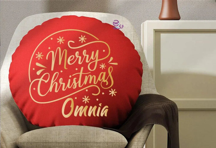 Round Cushion -Merry Christmas - WE PRINT