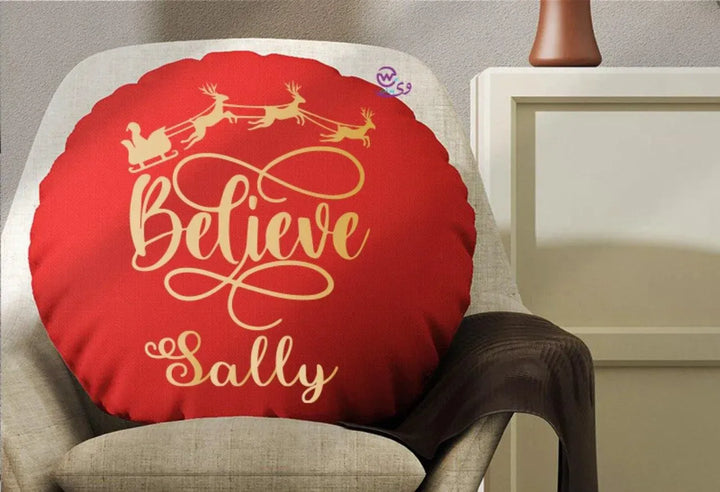 Round Cushion -Merry Christmas - WE PRINT