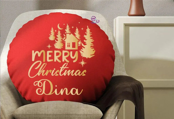 Round Cushion -Merry Christmas - WE PRINT