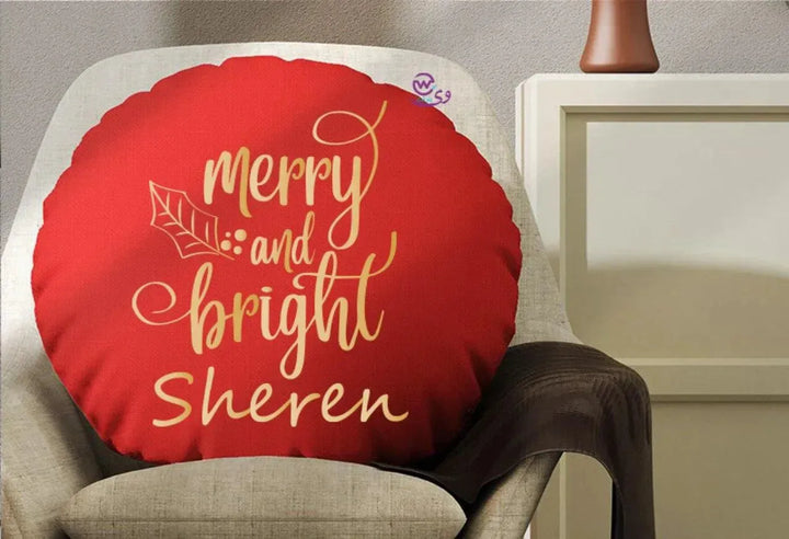 Round Cushion -Merry Christmas - WE PRINT