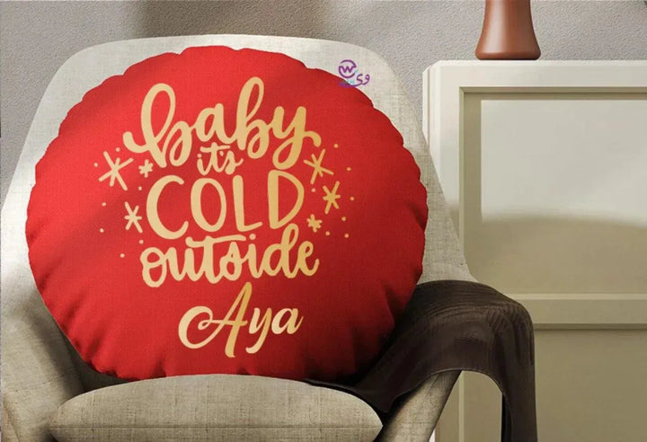 Round Cushion -Merry Christmas - WE PRINT