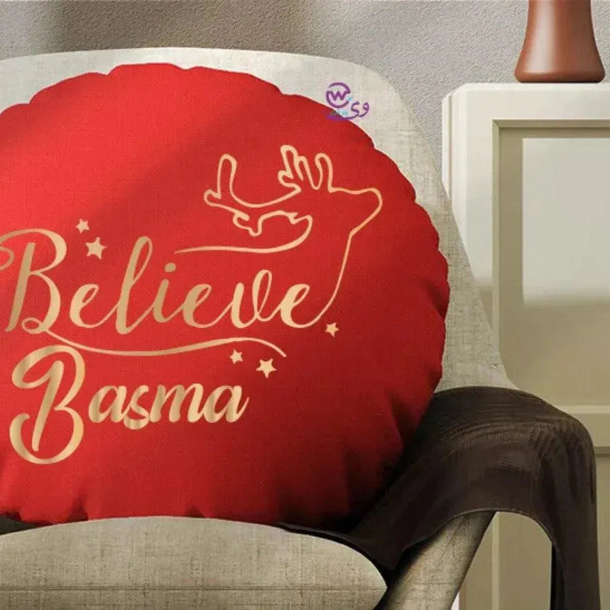 Round Cushion -Merry Christmas - WE PRINT