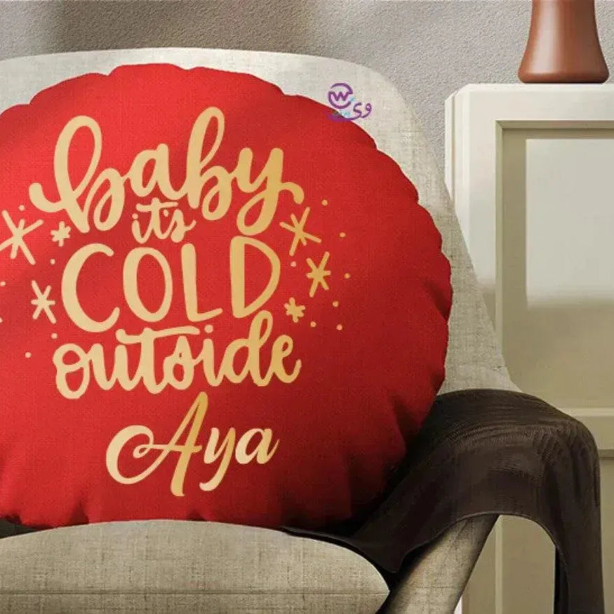 Round Cushion -Merry Christmas - WE PRINT