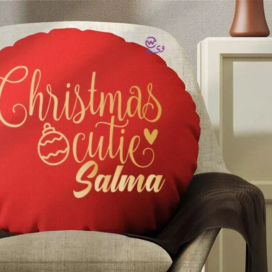 Round Cushion -Merry Christmas - WE PRINT