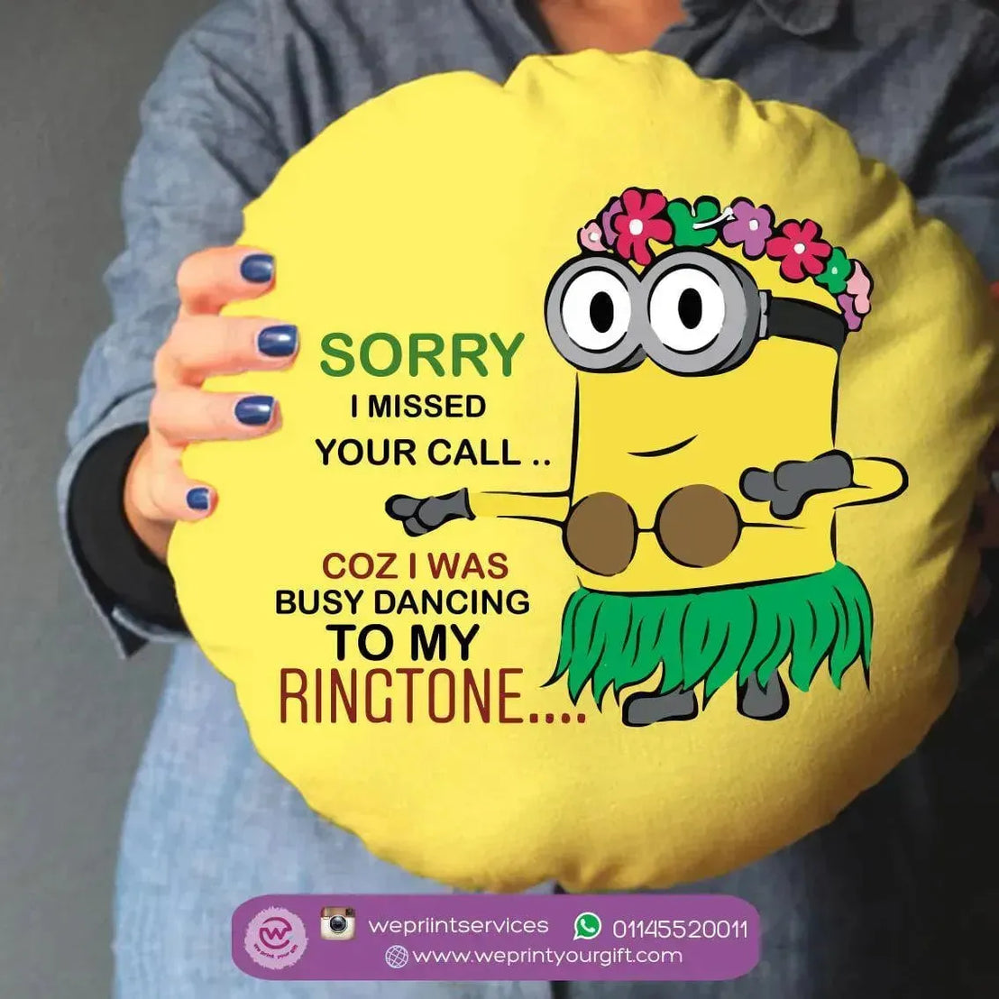 Round Cushion -Minions - WE PRINT
