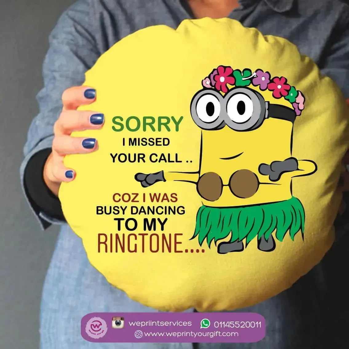 Round Cushion -Minions - WE PRINT