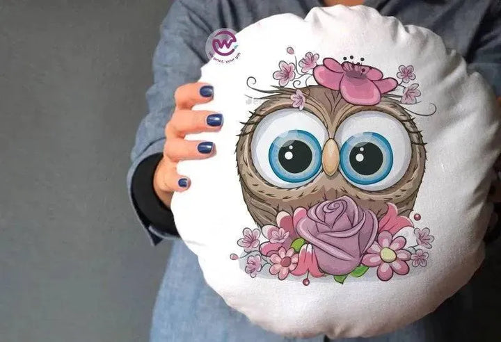 Round Cushion -Owls - WE PRINT