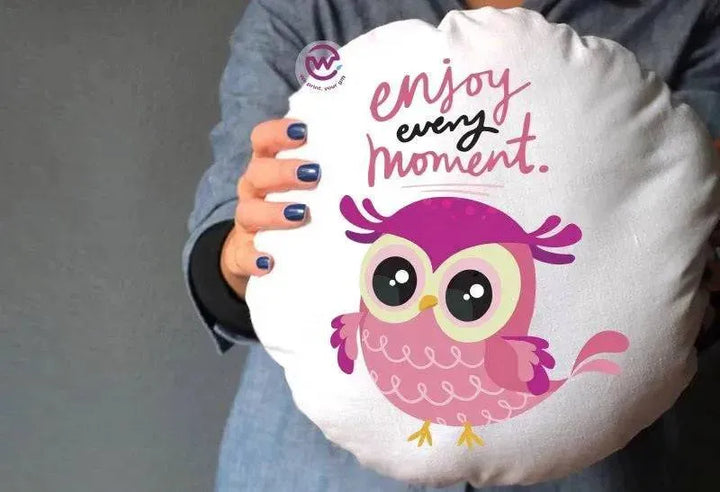 Round Cushion -Owls - WE PRINT