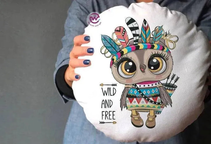 Round Cushion -Owls - WE PRINT