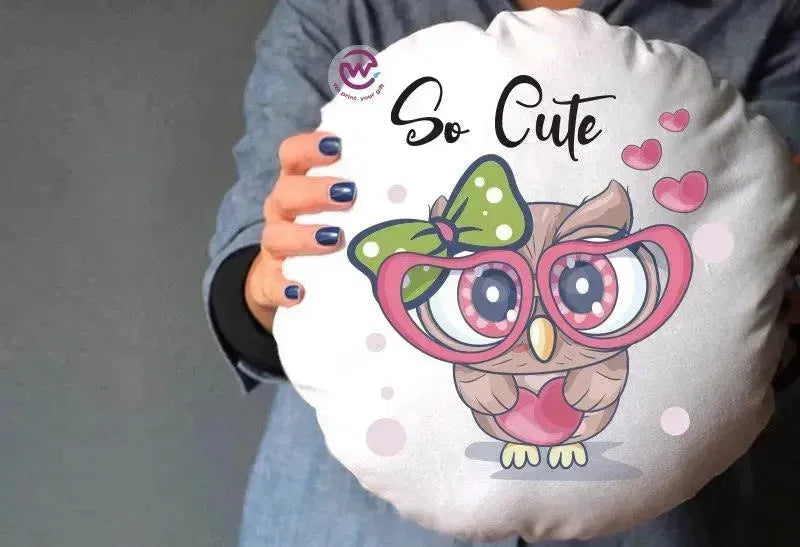 Round Cushion -Owls - WE PRINT