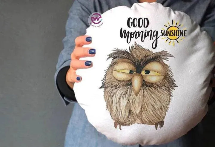 Round Cushion -Owls - WE PRINT