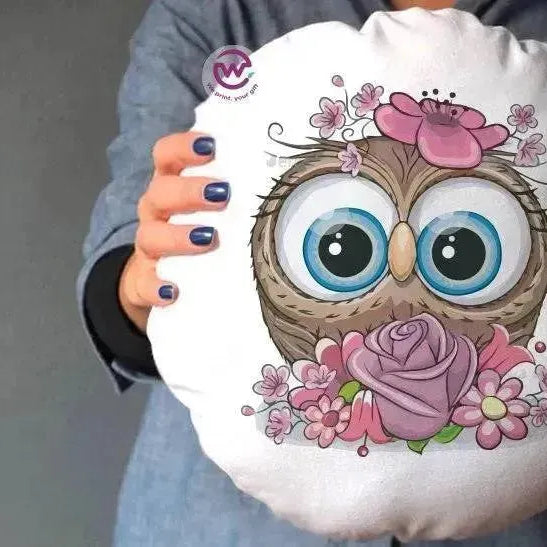 Round Cushion -Owls - WE PRINT