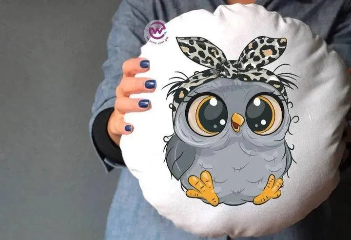 Round Cushion -Owls - WE PRINT