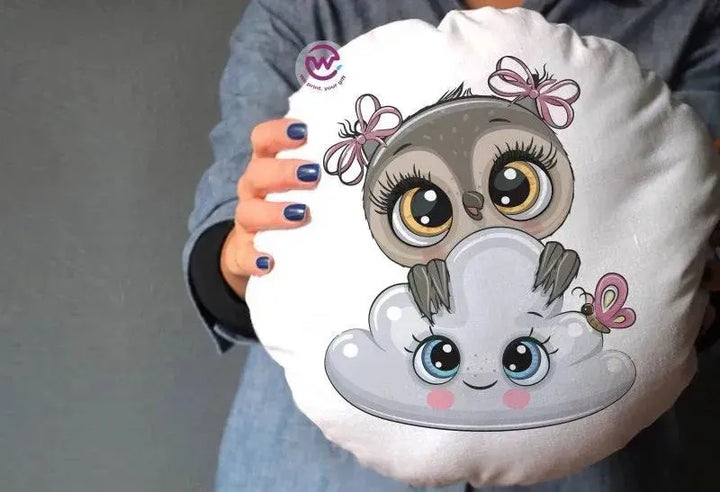 Round Cushion -Owls - WE PRINT