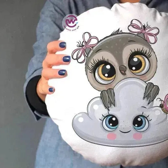 Round Cushion -Owls - WE PRINT