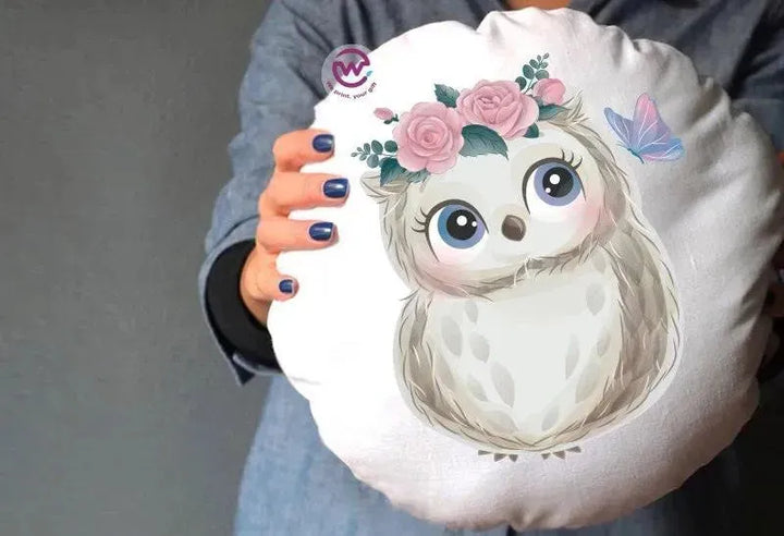 Round Cushion -Owls - WE PRINT