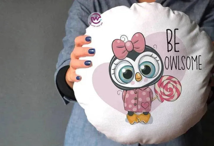 Round Cushion -Owls - WE PRINT