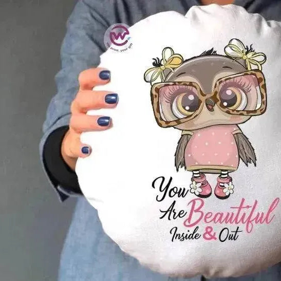 Round Cushion -Owls - WE PRINT