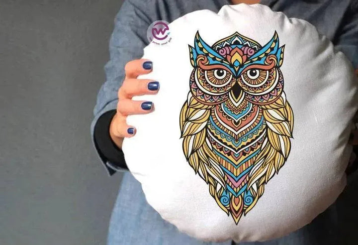 Round Cushion -Owls - WE PRINT