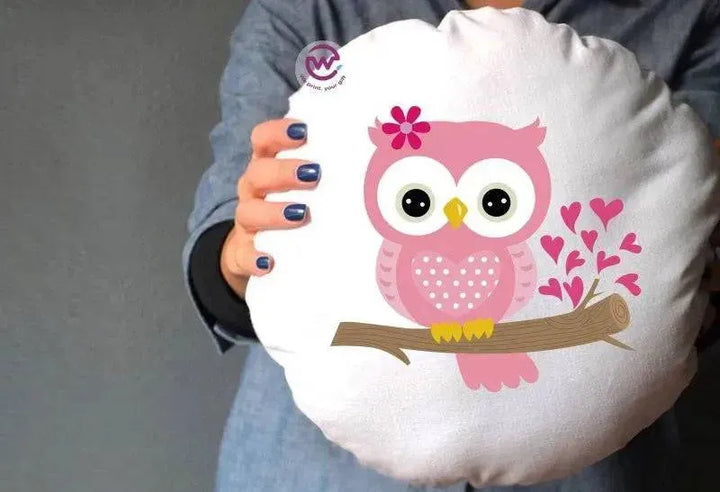 Round Cushion -Owls - WE PRINT