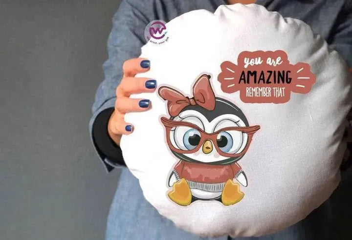 Round Cushion -Owls - WE PRINT