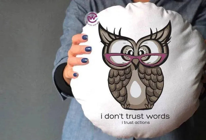 Round Cushion -Owls - WE PRINT