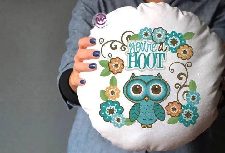 Round Cushion -Owls - WE PRINT