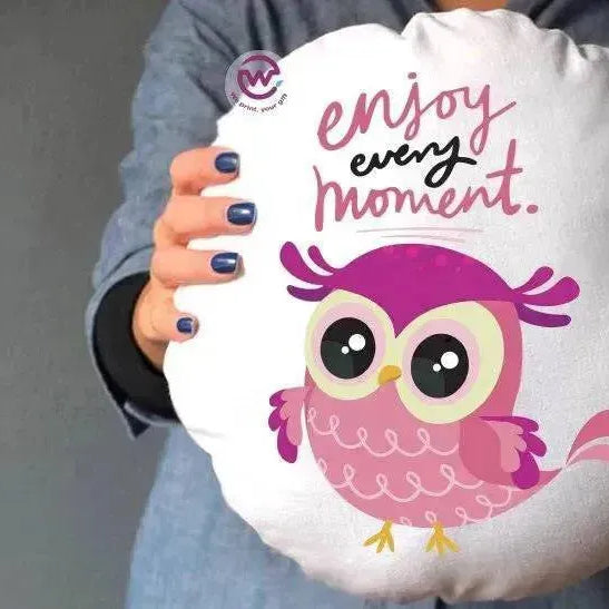 Round Cushion -Owls - WE PRINT