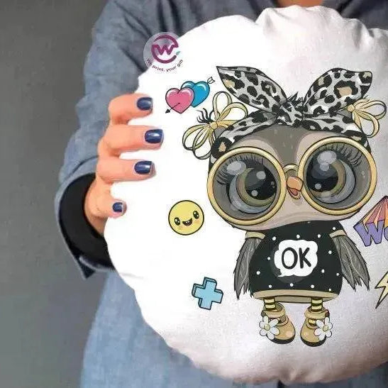 Round Cushion -Owls - WE PRINT