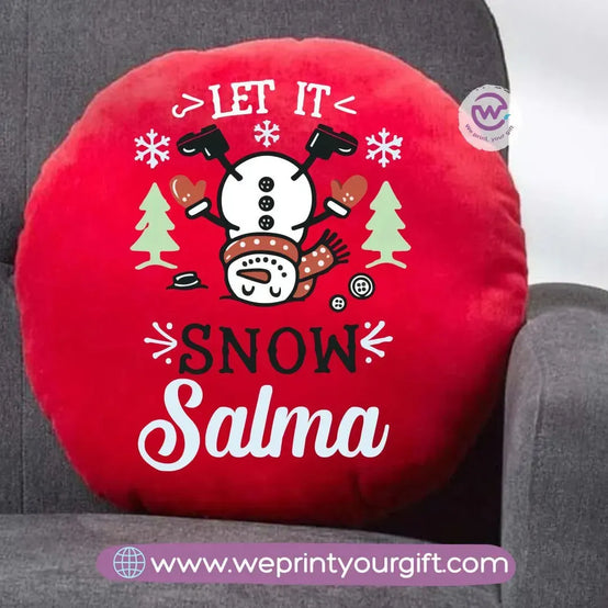 Round Cushion- Snow man - WE PRINT