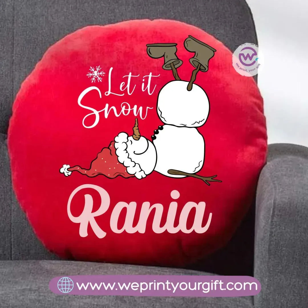 Round Cushion- Snow man - WE PRINT
