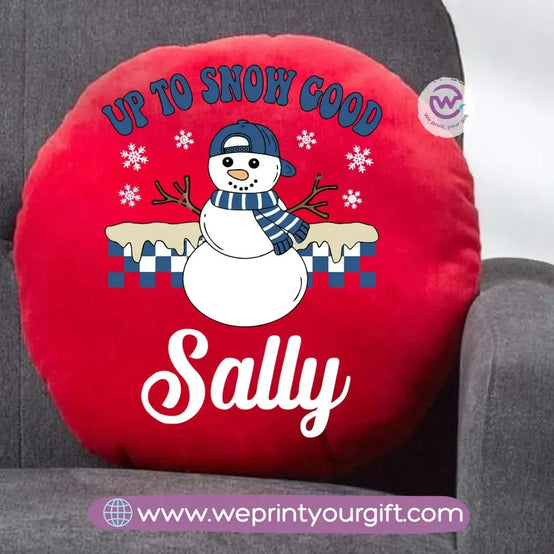 Round Cushion- Snow man - WE PRINT
