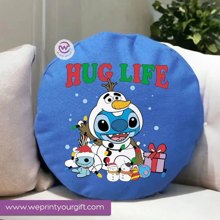 Round Cushion -stich- Christmas - WE PRINT