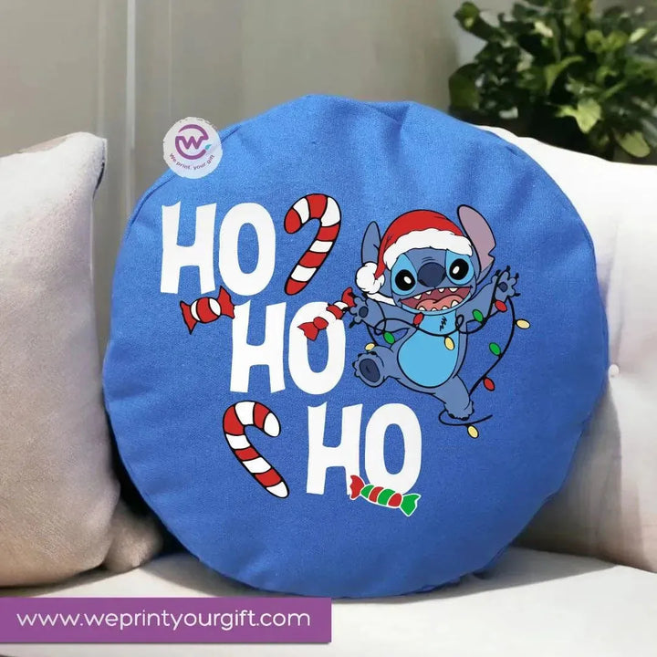 Round Cushion -stich- Christmas - WE PRINT