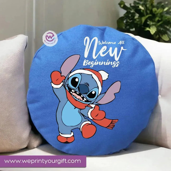 Round Cushion -stich- Christmas - WE PRINT